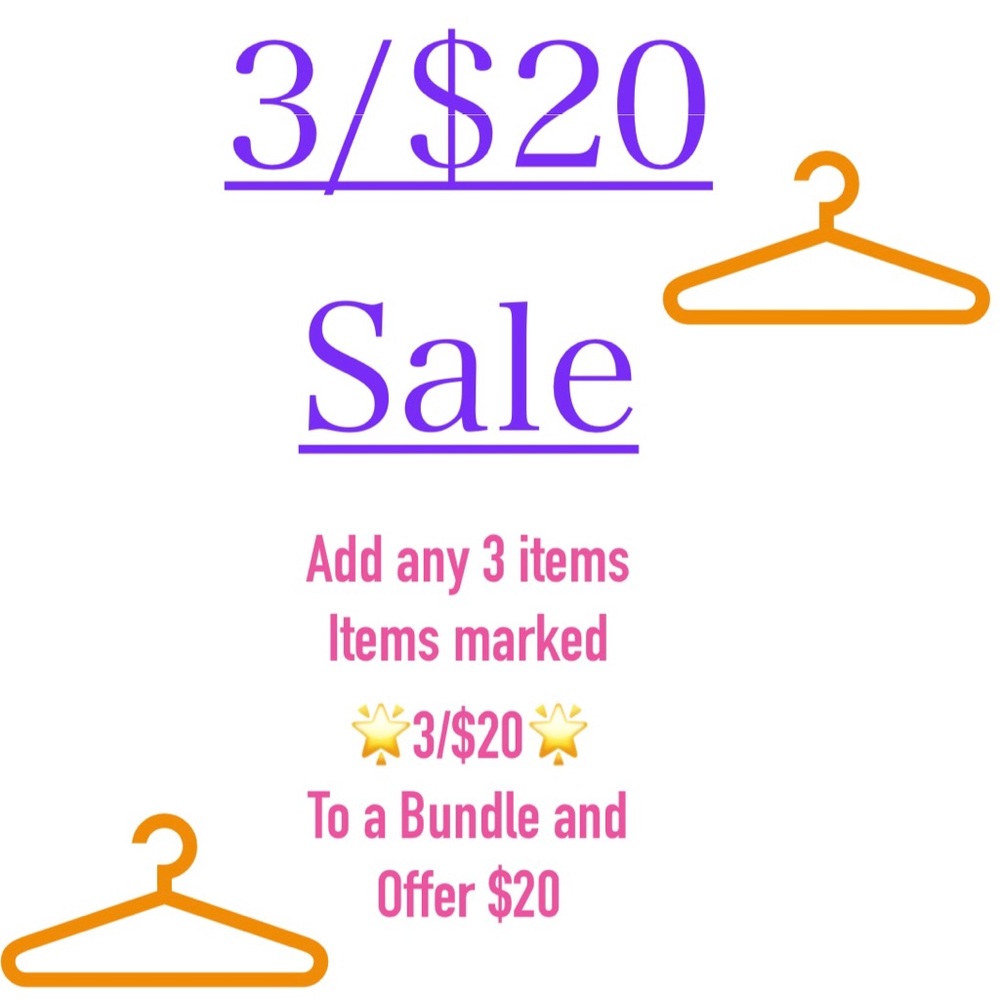 🌟3/$20 Sale. Bundle Deal 🌟